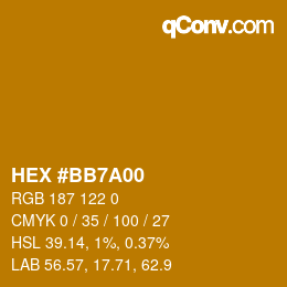 Color code: HEX #BB7A00 | qconv.com