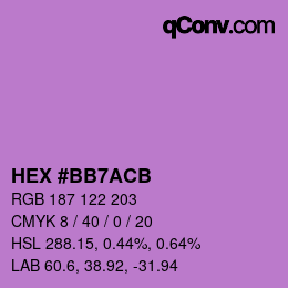 Color code: HEX #BB7ACB | qconv.com