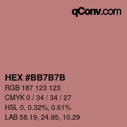 カラーコード: HEX #BB7B7B | qconv.com