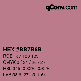 Farbcode: HEX #BB7B8B | qconv.com
