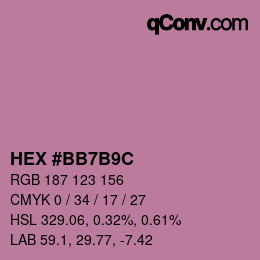 Color code: HEX #BB7B9C | qconv.com