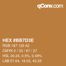 Color code: HEX #BB7D3E | qconv.com