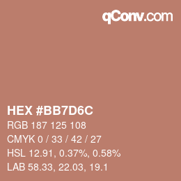 Color code: HEX #BB7D6C | qconv.com