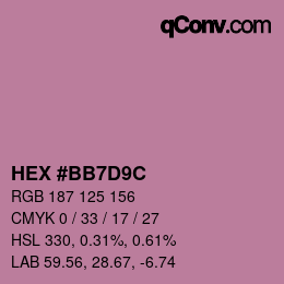 Color code: HEX #BB7D9C | qconv.com