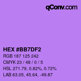 Color code: HEX #BB7DF2 | qconv.com