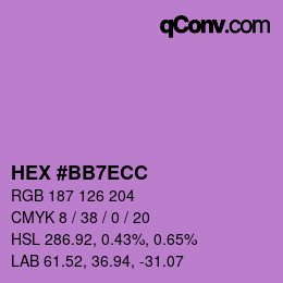 カラーコード: HEX #BB7ECC | qconv.com