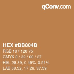 Color code: HEX #BB804B | qconv.com