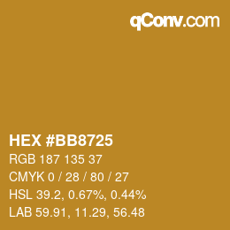 Color code: HEX #BB8725 | qconv.com