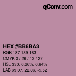 Color code: HEX #BB8BA3 | qconv.com