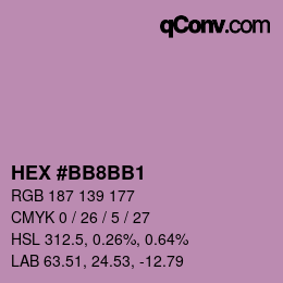 Color code: HEX #BB8BB1 | qconv.com