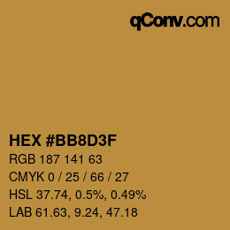 Farbcode: HEX #BB8D3F | qconv.com