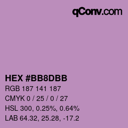 Color code: HEX #BB8DBB | qconv.com