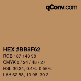 Color code: HEX #BB8F62 | qconv.com