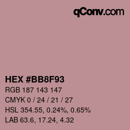 Color code: HEX #BB8F93 | qconv.com