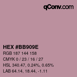 Color code: HEX #BB909E | qconv.com