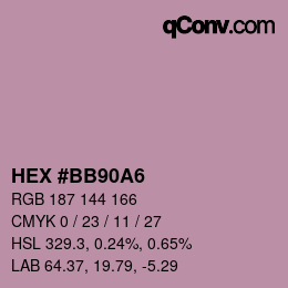 カラーコード: HEX #BB90A6 | qconv.com
