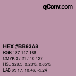Color code: HEX #BB93A8 | qconv.com