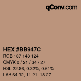 Color code: HEX #BB947C | qconv.com