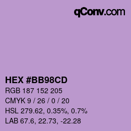 Color code: HEX #BB98CD | qconv.com