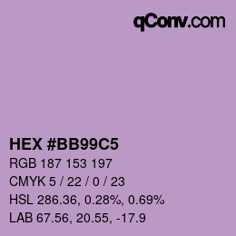 Farbcode: HEX #BB99C5 | qconv.com