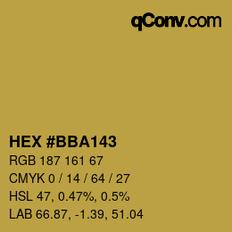 Color code: HEX #BBA143 | qconv.com