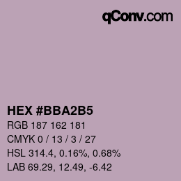 カラーコード: HEX #BBA2B5 | qconv.com