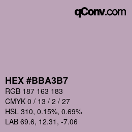 Color code: HEX #BBA3B7 | qconv.com