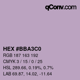 カラーコード: HEX #BBA3C0 | qconv.com