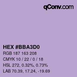 カラーコード: HEX #BBA3D0 | qconv.com