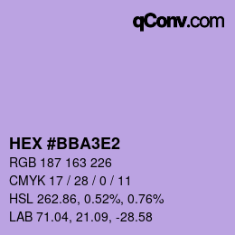 カラーコード: HEX #BBA3E2 | qconv.com