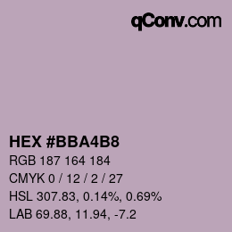 カラーコード: HEX #BBA4B8 | qconv.com