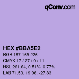 Color code: HEX #BBA5E2 | qconv.com