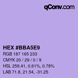 Color code: HEX #BBA5E9 | qconv.com