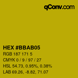 Color code: HEX #BBAB05 | qconv.com