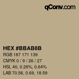 Código de color: HEX #BBAB8B | qconv.com