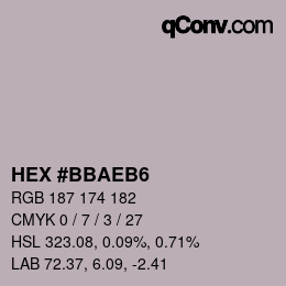 Color code: HEX #BBAEB6 | qconv.com