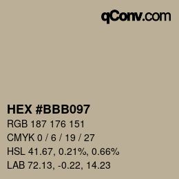 カラーコード: HEX #BBB097 | qconv.com