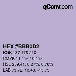 Color code: HEX #BBB0D2 | qconv.com