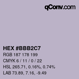 Color code: HEX #BBB2C7 | qconv.com