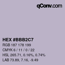 Color code: HEX #BBB2C7 | qconv.com