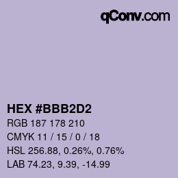 Color code: HEX #BBB2D2 | qconv.com