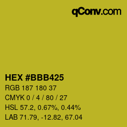 Color code: HEX #BBB425 | qconv.com