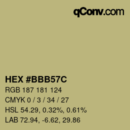 Color code: HEX #BBB57C | qconv.com