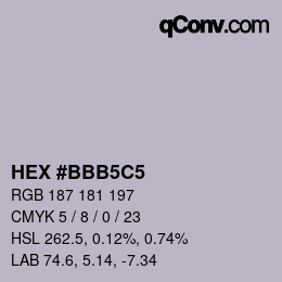 Código de color: HEX #BBB5C5 | qconv.com