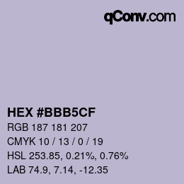 Color code: HEX #BBB5CF | qconv.com