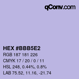 Código de color: HEX #BBB5E2 | qconv.com