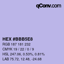 カラーコード: HEX #BBB5E8 | qconv.com