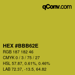 カラーコード: HEX #BBB62E | qconv.com