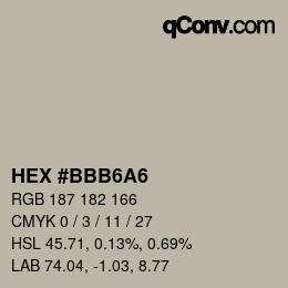 カラーコード: HEX #BBB6A6 | qconv.com
