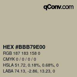 Color code: HEX #BBB79E00 | qconv.com